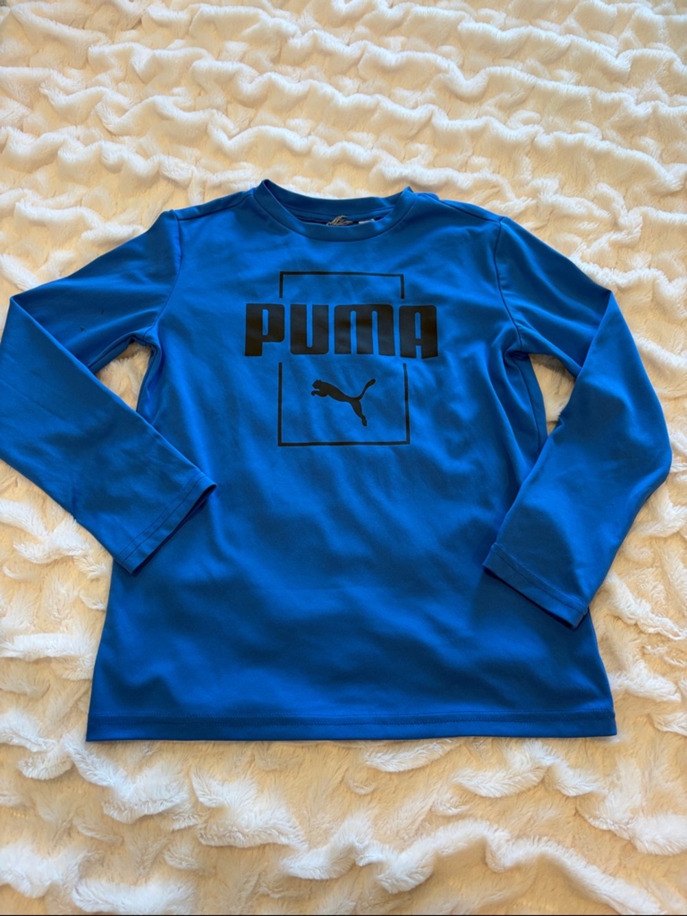 Puma Bright Blue Long-Sleeve Logo Tee